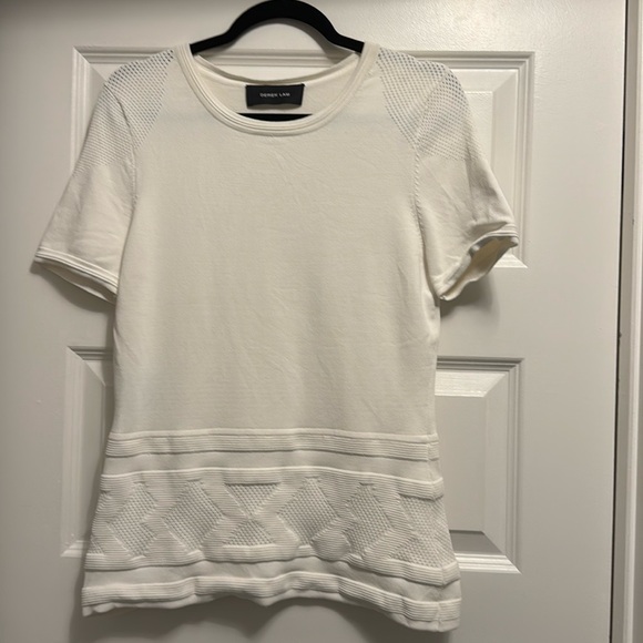 Derek Lam Tops - Derek Lam White Short Sleeve Sweater